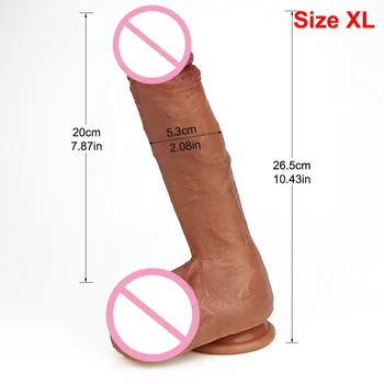 Skin Feeling Realistic Penis Soft Sexy Huge Dildo Female Masturbator Double-layer Silicone Suction Cup Dildos for Women Big Dick 6