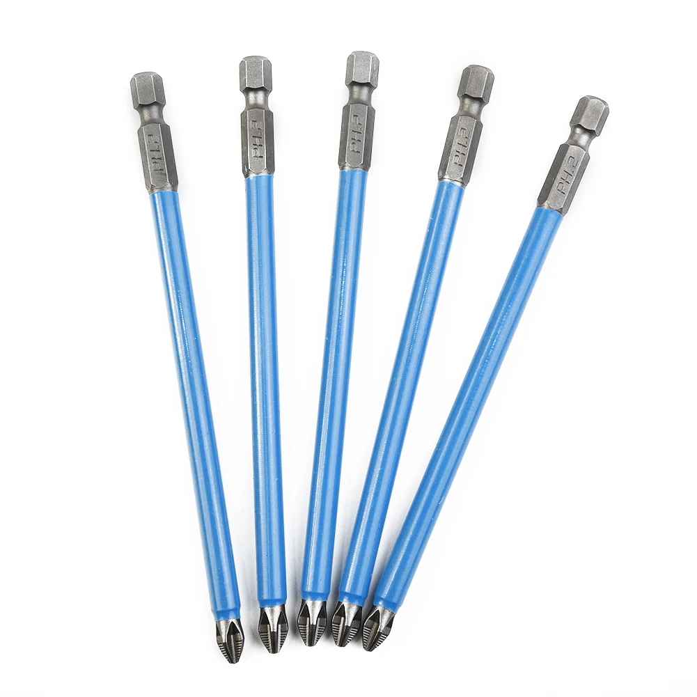 5 PCS Magnetic Hex Shank Electric Screwdriver Bits Set Anti-Slip PH2 127mm Long Batch Head Cross Screwdriver Bit Hand Tools