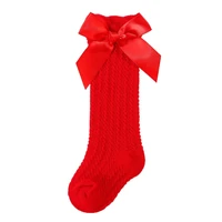 Pudcoco Baby Girls Knee High Socks Toddler Mesh Bowknot Breathable Dress Socks with Bow Little Girls Tube Stockings 1