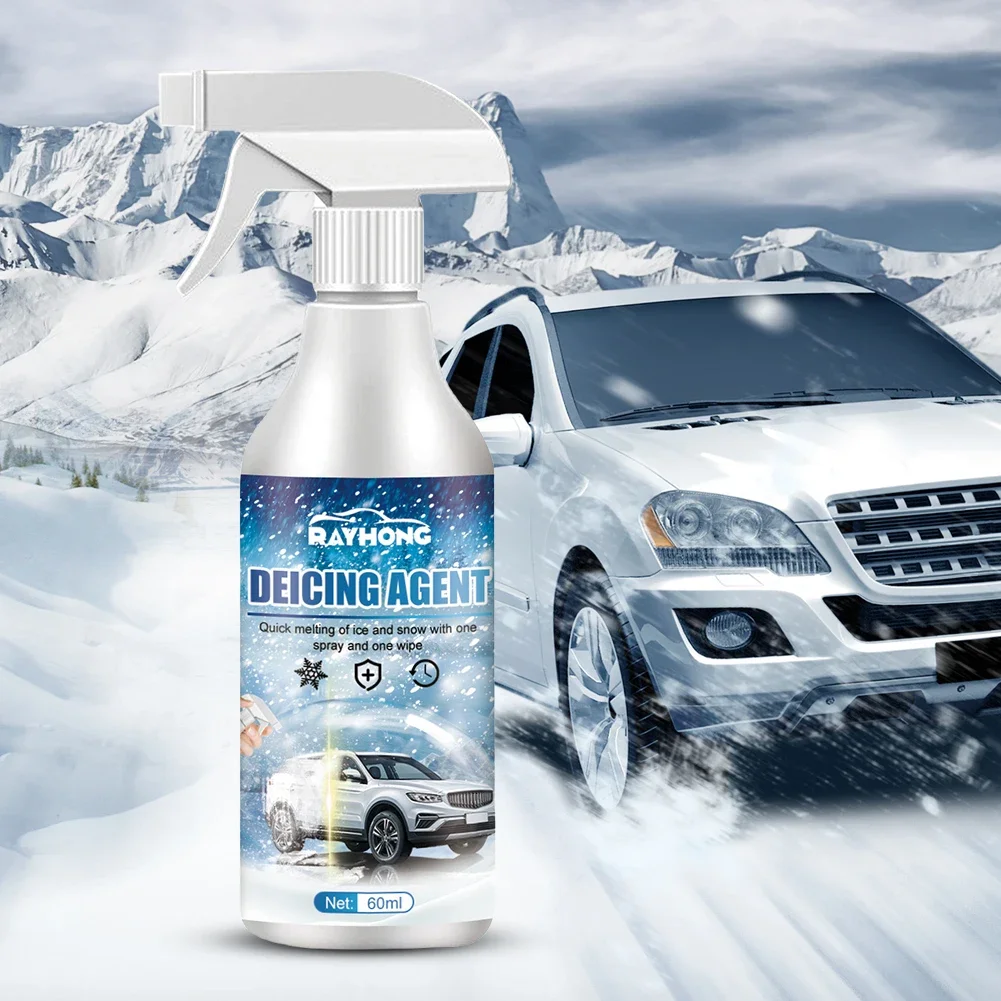Winter De Icing Instantly Melts Ice Auto Windshield Deicing Spray Car Window Cleaner 60ML Road Anti Slip Winter Vehicle Supplies car windshield cleaner car windshield snow shield