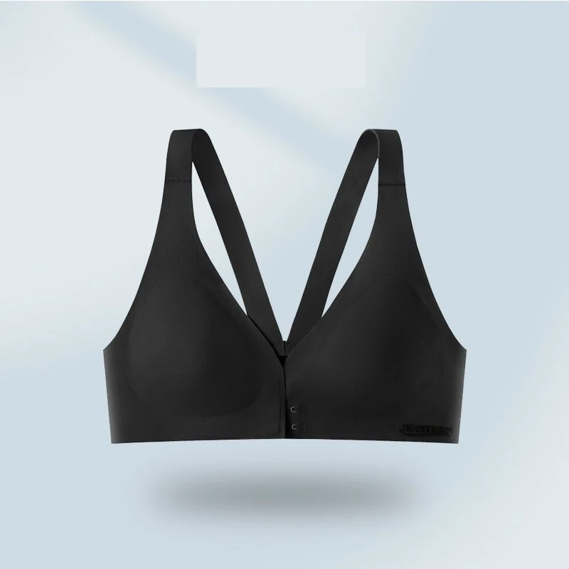 New Front Open Button Ice Silk Maternity Breastfeeding Bra Comfortable Gathering Traceless and Anti Sagging Latex Vest Style Bra 5