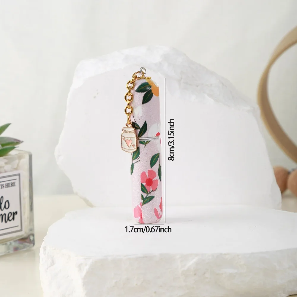 Portable 5ml Refillable Spray Bottle Flower Pattern with pendant Empty Cosmetic Containers Mini Refillable Perfume Bottle