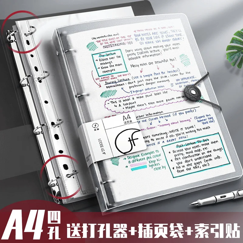 느슨한 잎 4 홀 A4 펀칭 클립, 폴더 펀치 4 홀 클립, 분리형 종이 쉘 삽입 가방 바인딩