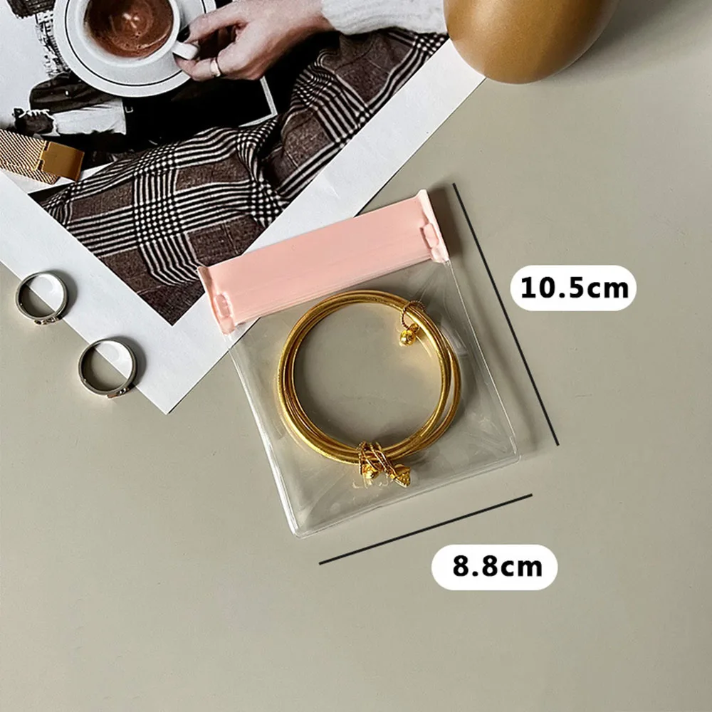 100 Stück rosa Reißverschluss matt gefrostet Schmuck Aufbewahrungstasche hochwertige klare Druckverschlussbeutel Ringe Ohrringe Halskette Verpackung – Detail 8