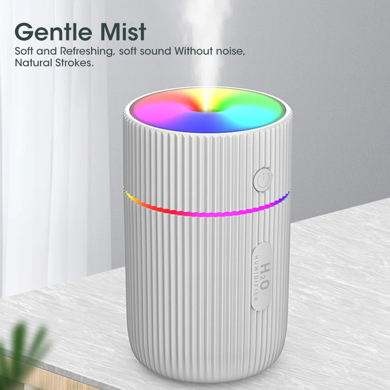 Mini Car Air Humidifier Portable Air Freshener with LED Night Light 2 Modes USB Oil Diffuser for Home Car Interior Accessories