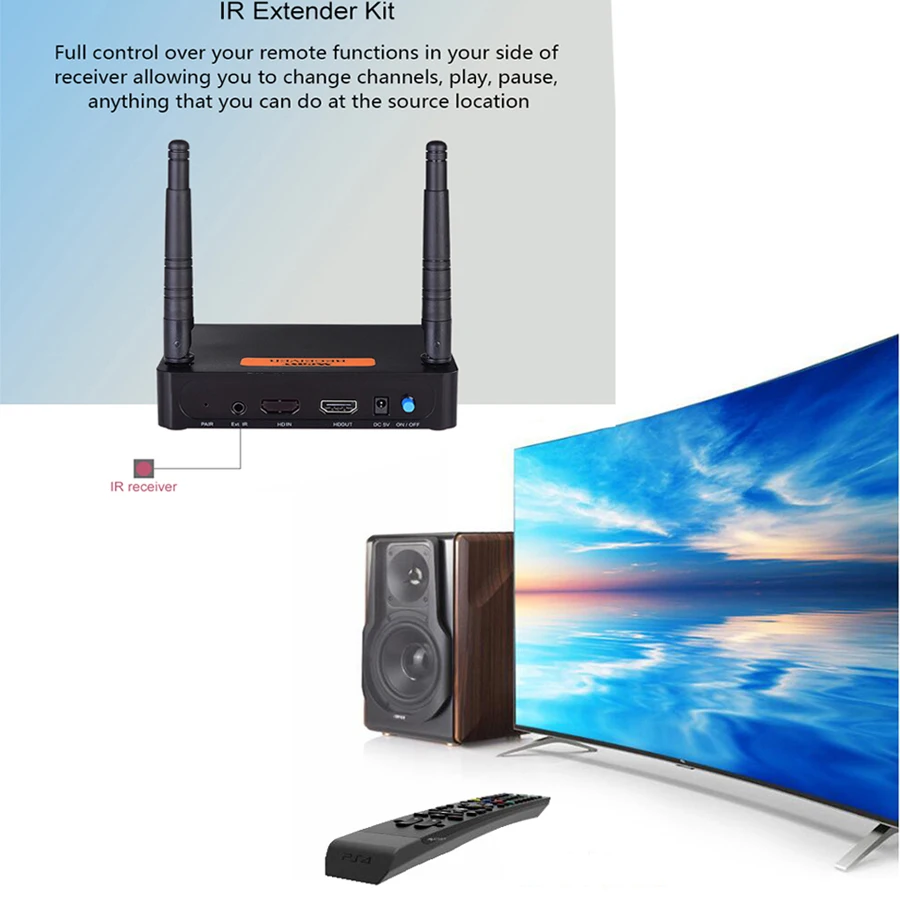 FHD656 Mini 1080P 100m 2.4GHz/5GHz Wireless HDMI-Compatible Video Sender Transmitter Receiver Extender for HDCP1.4 TV Projector