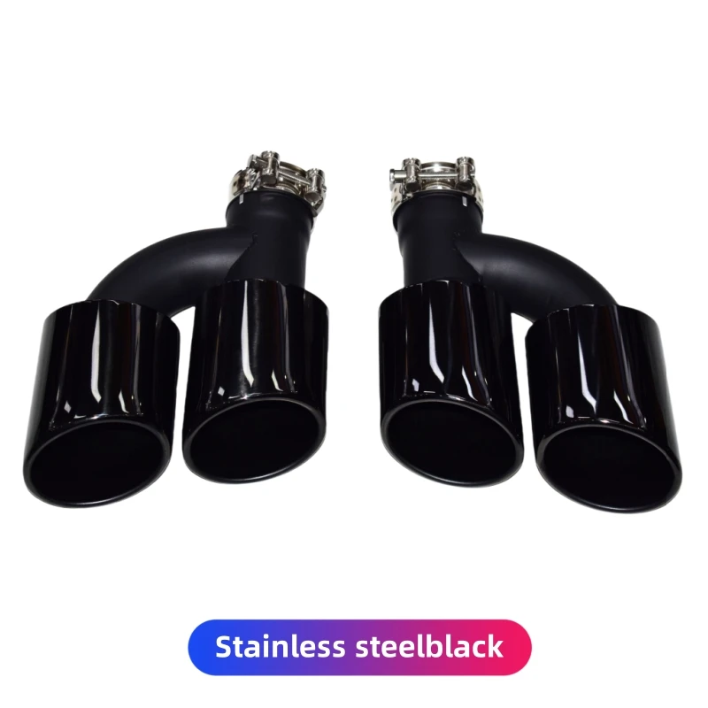 For Audi A4 A5 A6 A7 Pipe Modification S4 S5 S6 S7 Quad Tail Pipe Black Muffler Tip Exhaust Head