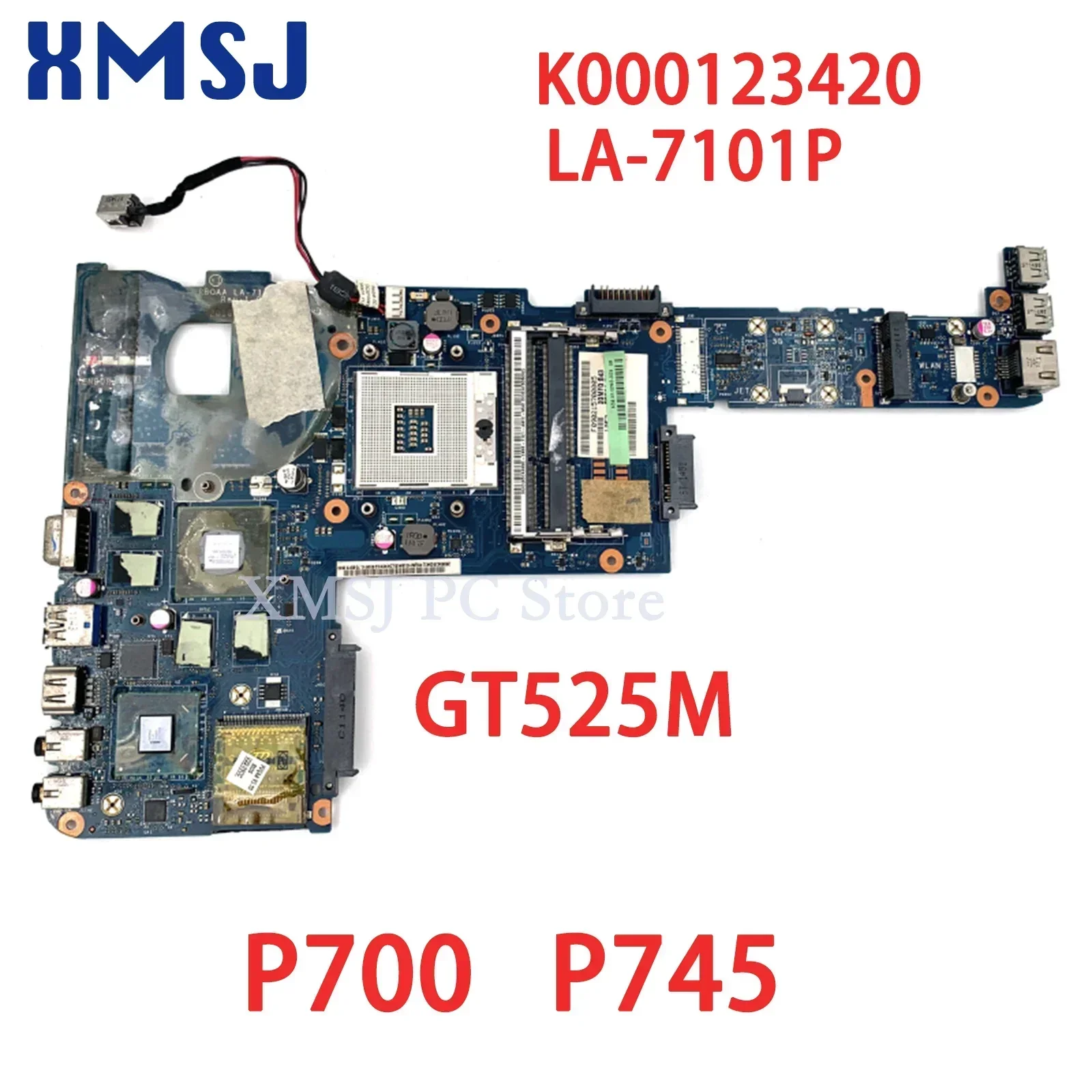 

XMSJ для ноутбука Toshiba Satellite P700 P745 материнская плата PBQAA LA-7101P K000123420 материнская плата HM65 DDR3 GT525M GPU полный тест