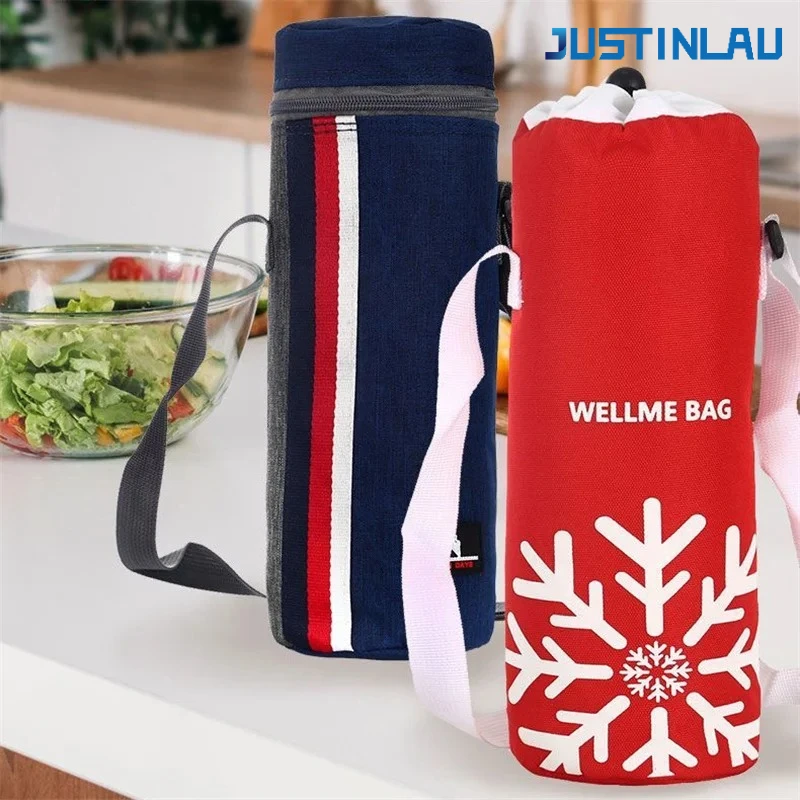 Insulated Oxford Cloth Water Bottle Cooler Bag Portable Travel Sleeve