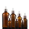 30X Amber 5ml-100ML Reagent Eye Dropper Drop Glass Aromatherapy Liquid Pipette Essential Oil Refillable Bottles Rose Pink Cover 1