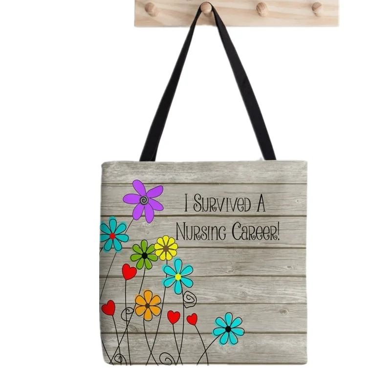 Women Shopper bag Proud to be a Nurse Vintage Bag Harajuku Shopping Canvas Shopper Bag girl handbag Tote Shoulder Lady Bag