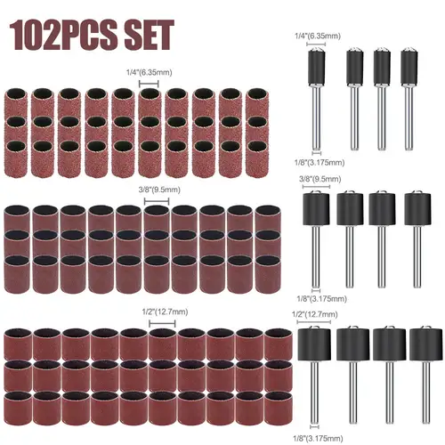 CMCP Sanding Drum Set Grit #80 #100 #120 Dremel With Sanding Mandrels Sanding Bands For Dremel Rotary Tools Abrasive Tools - Image 21
