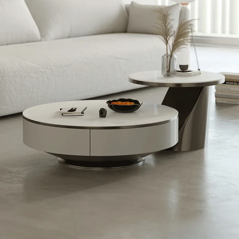 

Stone Plate Coffee Table Size round Living Room
