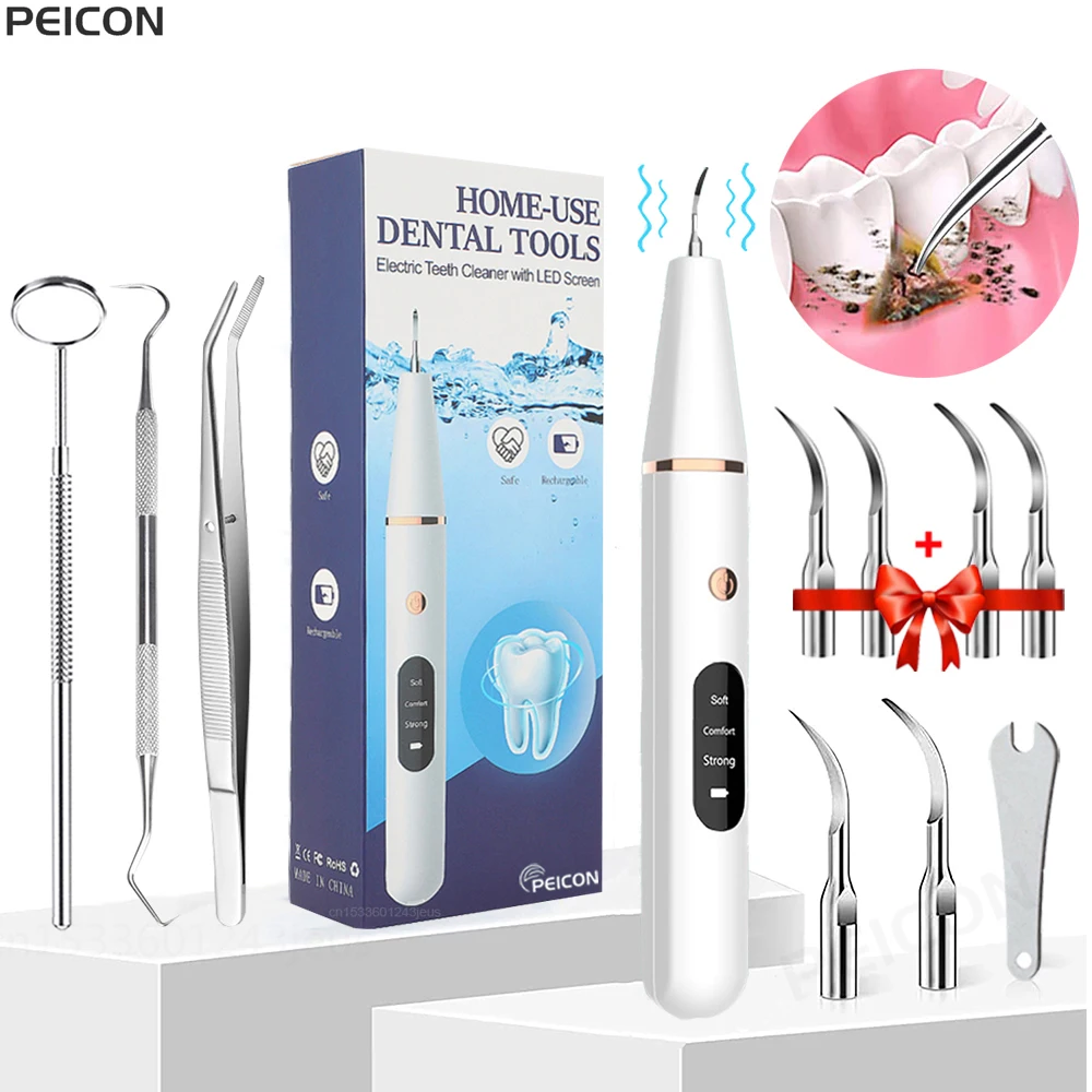 Ultrasonic Dental Tartar Remover Electric Ultra Sonic Dental Calculus Remover Plaque Removal Scaler Tartar Eliminator Dental Calculus Scaler,Dental Calculus Remover,Dental Scaler