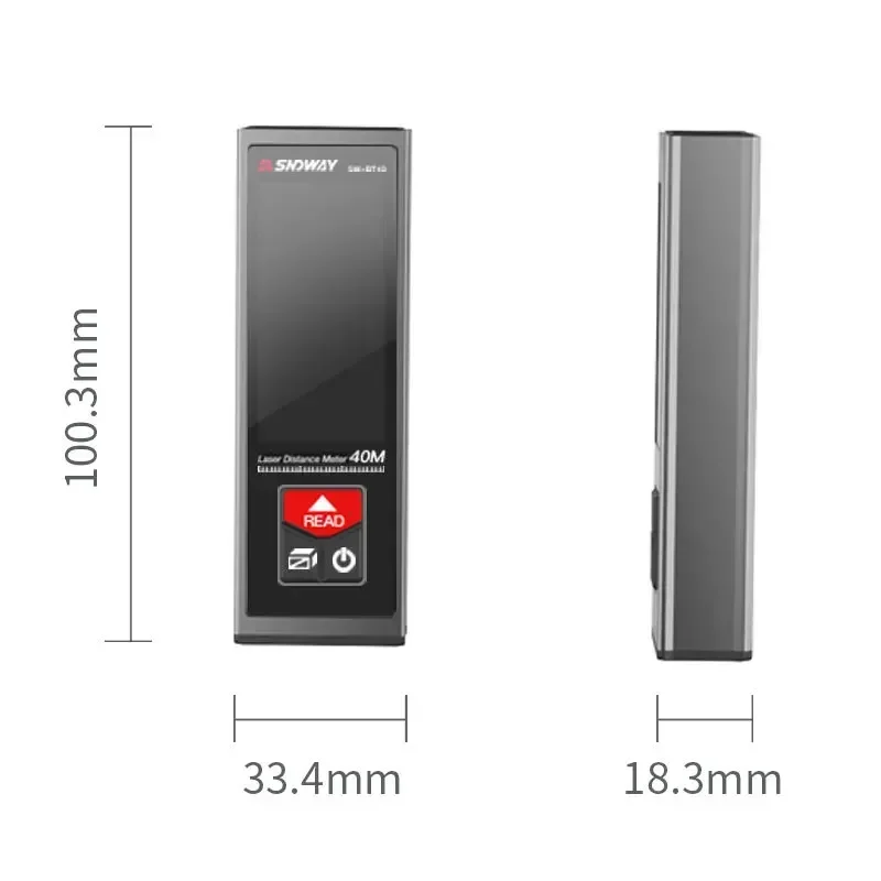 SNDWAY mini electronic ruler SW-BT40 high-precision Bluetooth laser rangefinder infrared measuring ruler 40 50 60 APP BT laser rangefinder distance meter