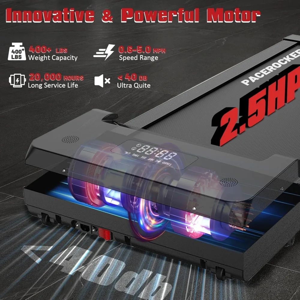 Walking Pad Treadmill with 9% 9-Level Auto Incline, 400+ lbs Capacity Under Desk Treadmill, 10 Hiking Modes Compact Treadmills