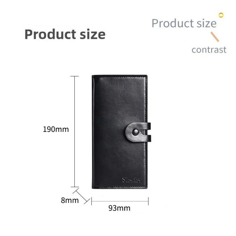 New men's wallet long with buckle thin card bag integrated wallet wallet wallet