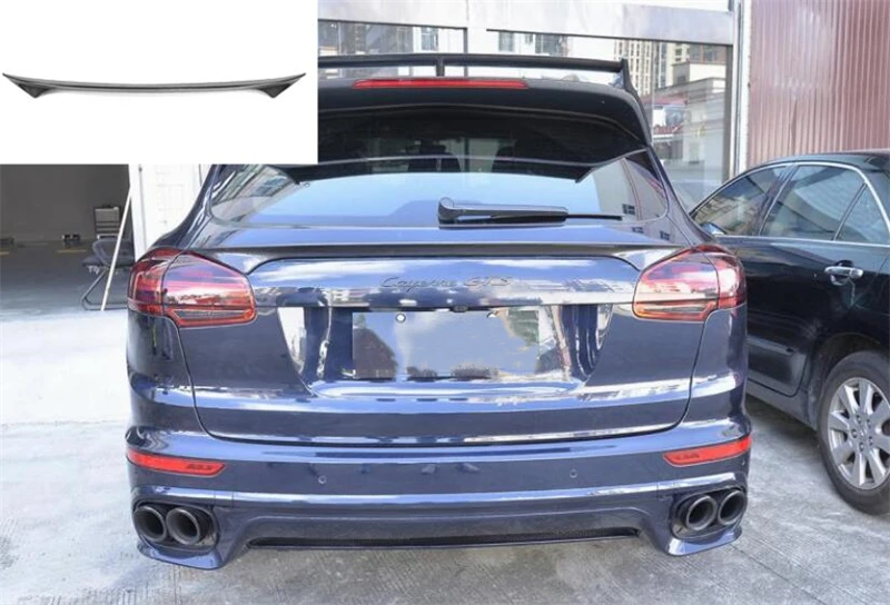 For Porsche Cayenne 985.2 GTS 2015 2016 2017 Real Carbon Fiber Spoiler High Quality Rear Wing Trunk Door Spoilers Top Splitter - - Racext 39