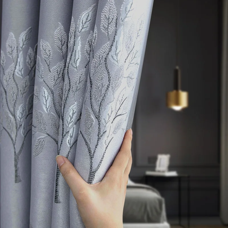 Curtains for Living Dining Room Bedroom Jacquard Nordic Modern Luxury Morandi Color Pink Gray Green High Shading Heat Insulation | Дом и сад