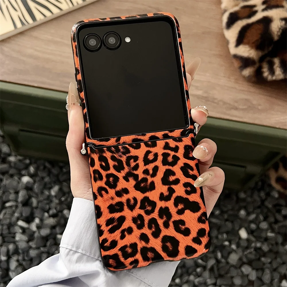 Luxury Leopard Pattern Thin Leather Phone Case - Shockproof Solid Color Protective Back Cover