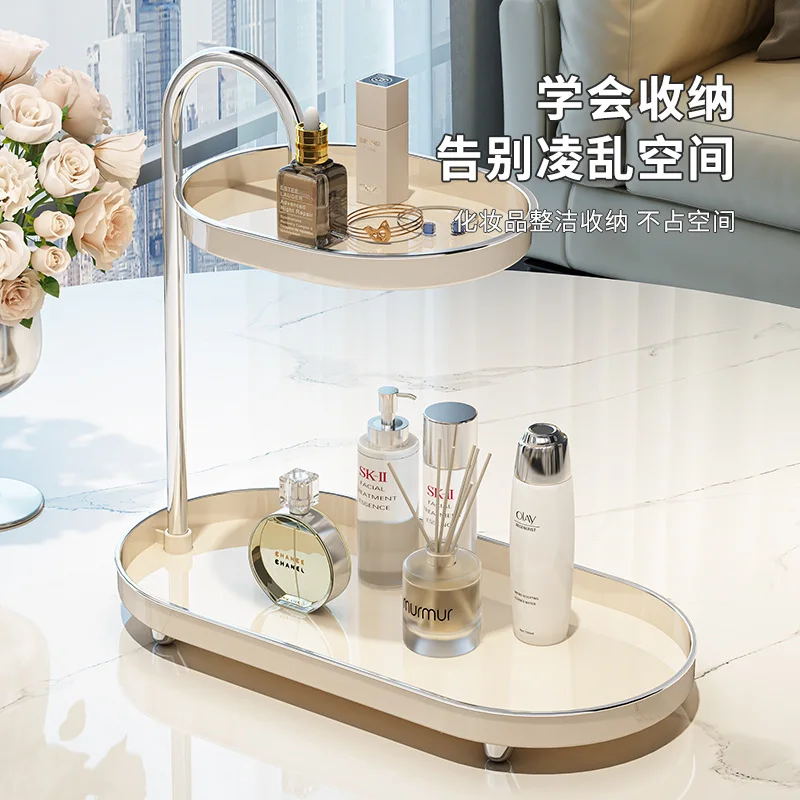 Light Luxury Bathroom Storage Rack for Dressing Table Skin Care Products Entrance Desk Key Miscellaneous storage rack,makeup organizer,bathroom shelf,bathroom shelf rack,bathroom storage rack,wall shelf organizer,storage tray,countertop storage rack