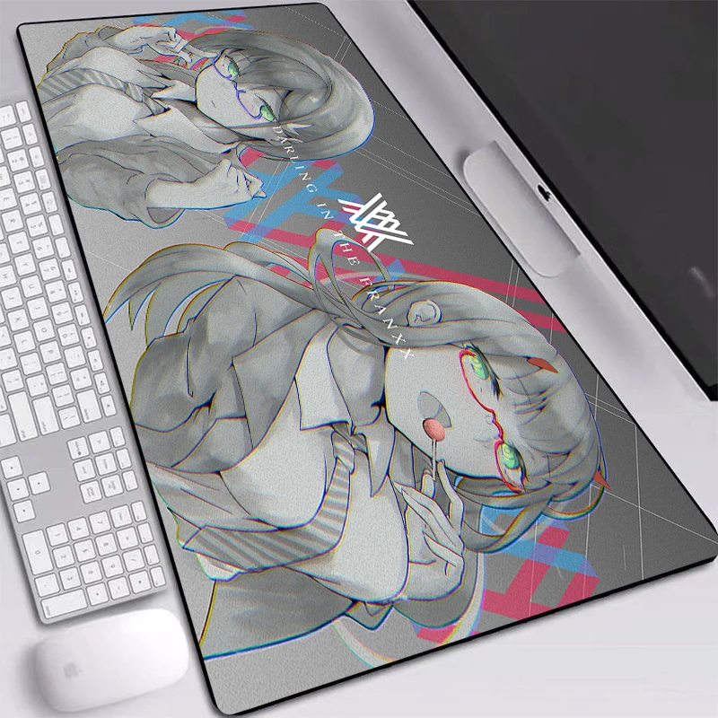 

Hot Anime Mat Mousepad Darling In The FranXX Anti-slip Stitched Edges Waterproof Keyboard Speed Version Pad for Gamer Desk Mats