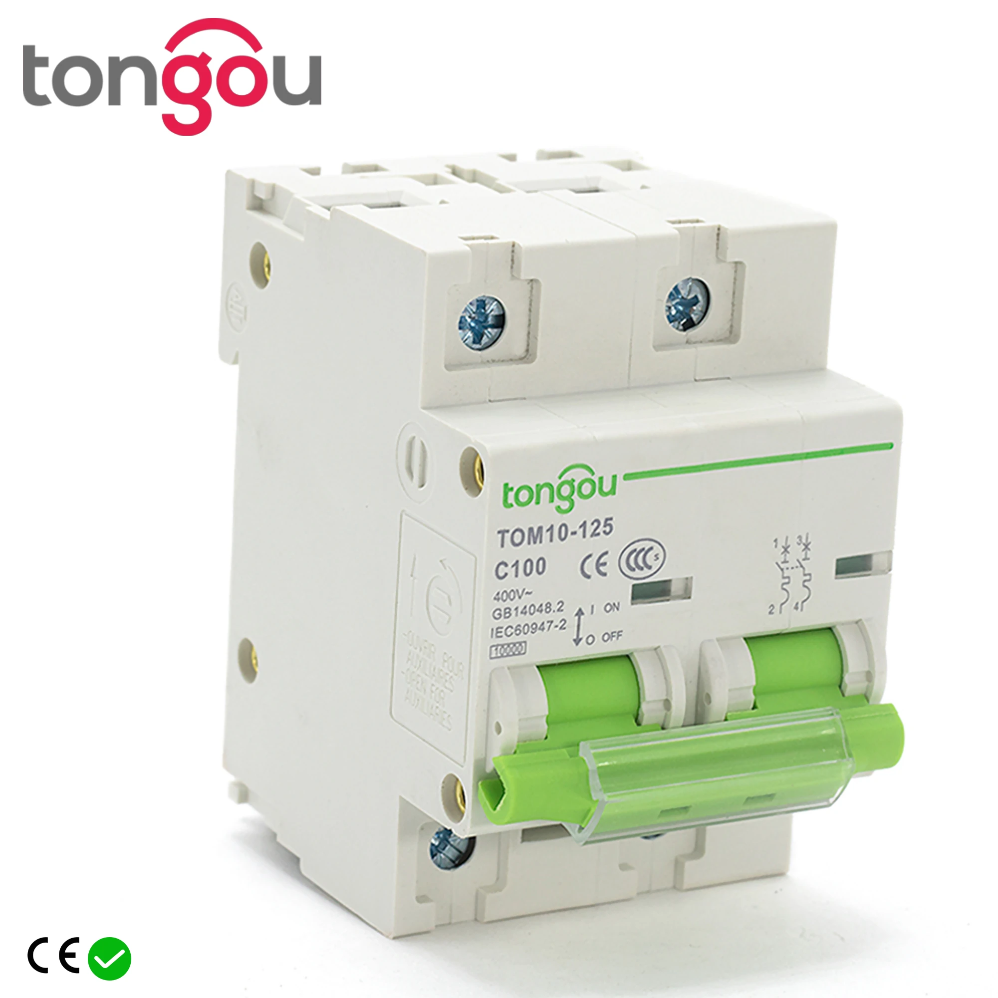 Disyuntor en miniatura TOM10 de 54mm, 2 polos, 80A, 100A, MCB, 10KA, curva C de alta capacidad de ruptura|Fusibles de interruptor de circuito| - AliExpress