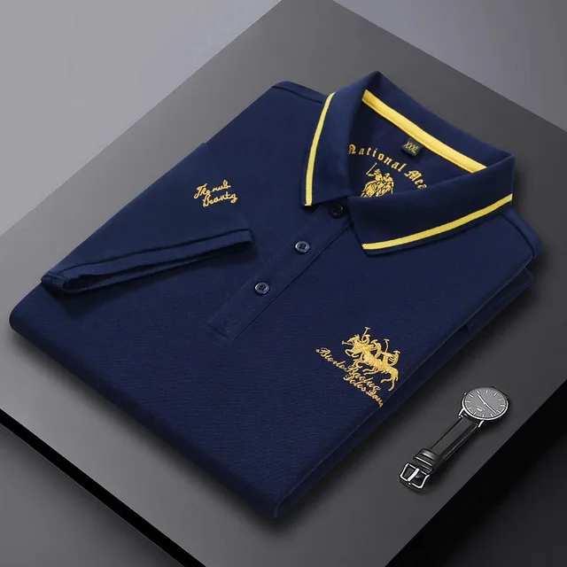 Summer Mens Embroidered Polo Shirts Short Sleeve Shirt Luxury Top Casual Lapel T-shirt Men Breathable Lightweight T Shirt Homme 3