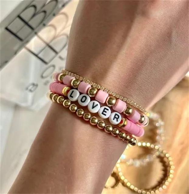 Taylor Summer Clay Beads Set Jewelry Friendship Bracelet Bohemian Layering  Beach 1989 Bracelets Swift Inspired Bracelet Music - AliExpress