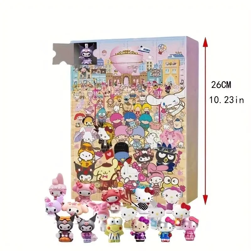 Miniso Sanrio Christmas Advent Calendar Anime Figure Models Juguetes Advent Surprise Toys Children Navidad Gift
