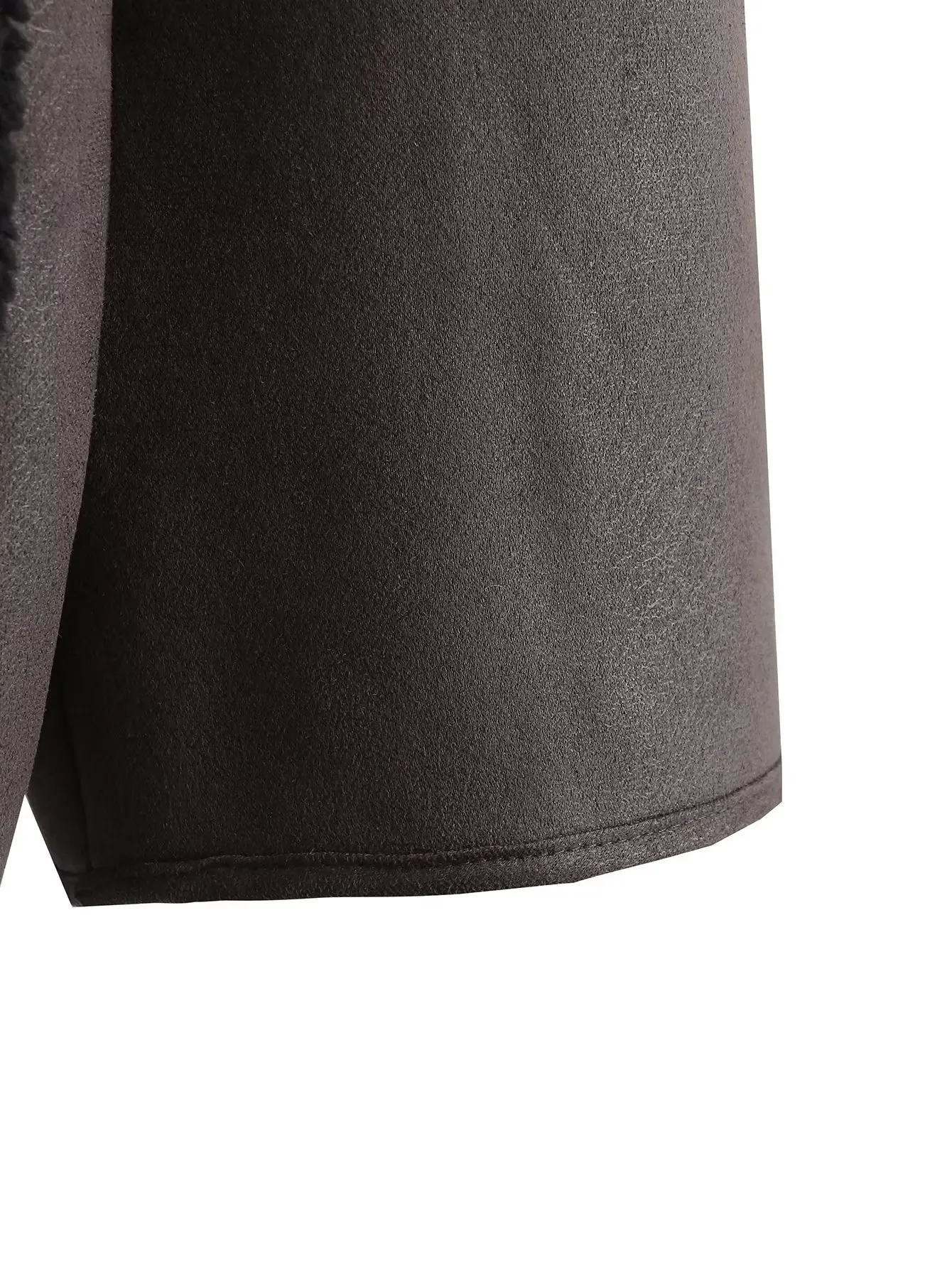 2023 Winter Frauen Warme Jacke Vintage Casual Solide Faux Leder Langarm Mantel Weibliche Windjacke Outwear Revers Tops – Detail 16