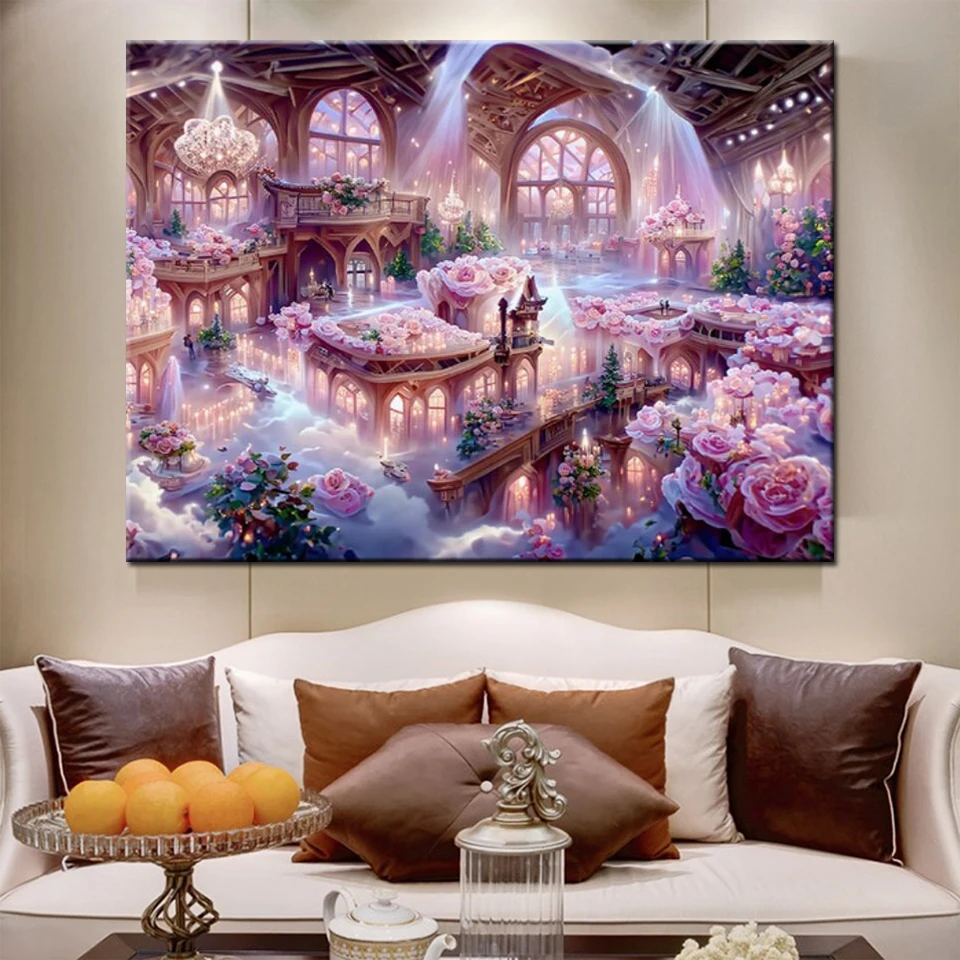 Large Diamond Art Dream Romantic Wedding 5D DIY Diamond Painting Handmade  Cross Stitch Kit Home Decor Flower Castle Gift - AliExpress