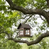 Pet Supplies Hanging Bird Feeder House Shape Large Capacity Bird Food Bowl Windproof Metal Bird Feeding Equipment Porch 5