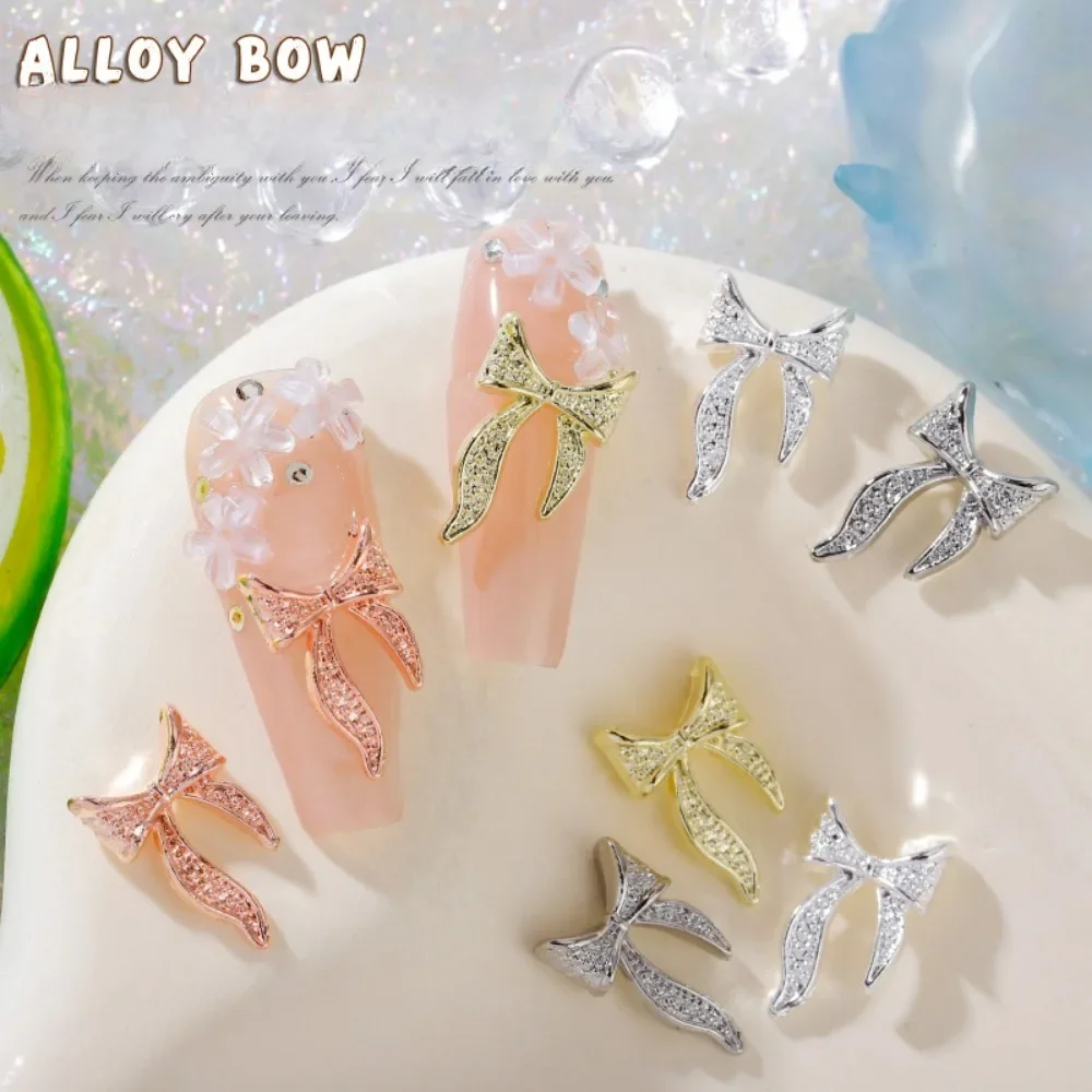 20pcs 활 네일 매력 매니큐어 액세서리에 대 한 골드 실버 네일 장식 DIY 매력 리본 3D 라인 석 네일 부품 도구