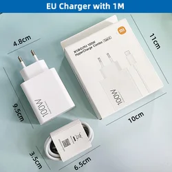 Original XIAOMI 100W Hypercharge Charger with Type C Cable - EU with 1m cable
