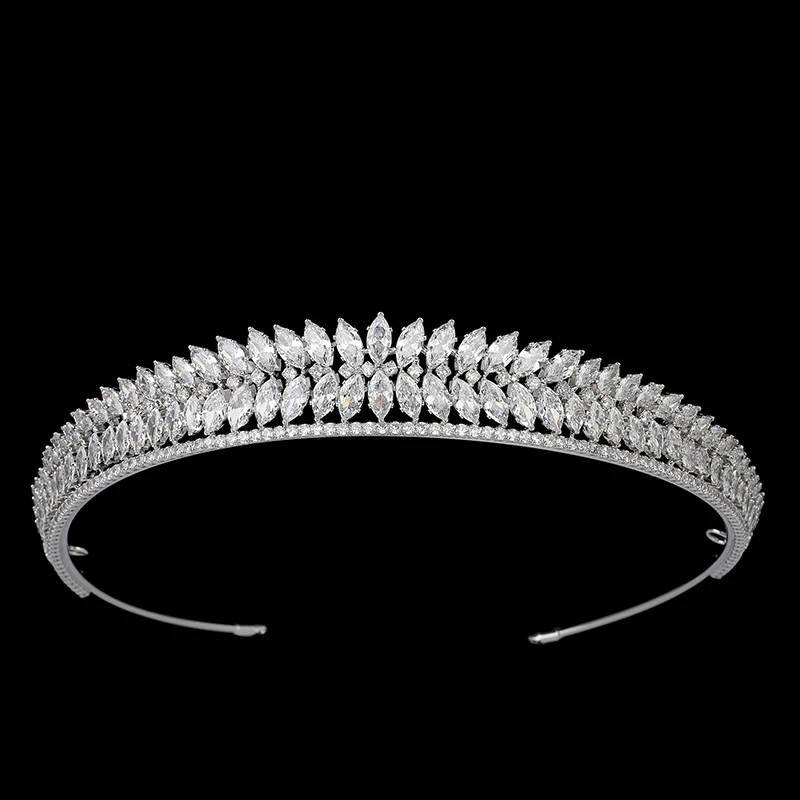 

Crown HADIYANA Luxury Wedding Crown Hair Accessories Bridal Tiaras Hairbands Zircon Party Girls Shiny Jewelry BC6607