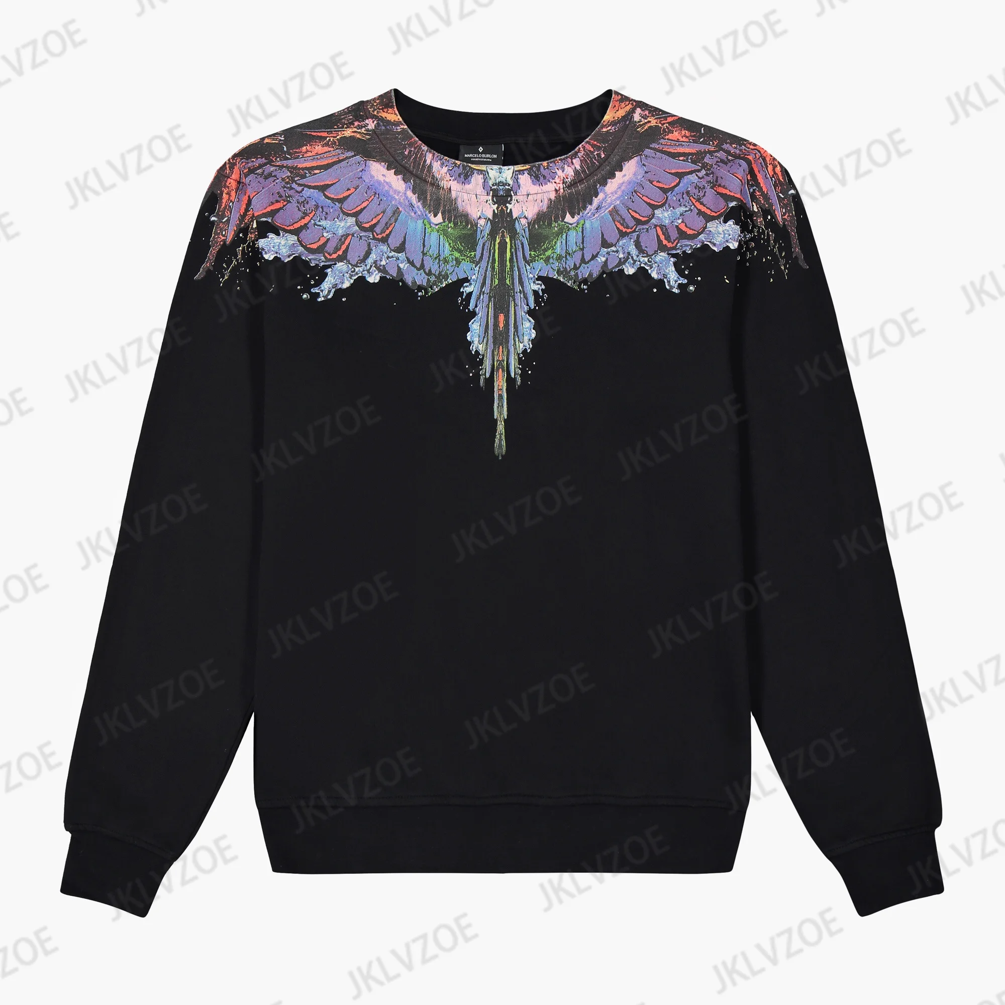 Fashionable Wing 3d Print Round Neck Sweatshirt For Men Women Casual Sport Loose Fitting Couple Long Sleeved Dustproof Clothing