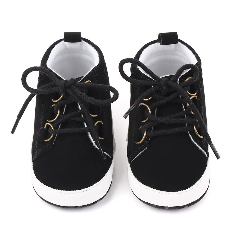 Brand Infant Crib Shoes for Baby Items Boys Lace Up Learn Walk Trainers Newborn Stuff Toddler Leather Sneakers Christening Gifts