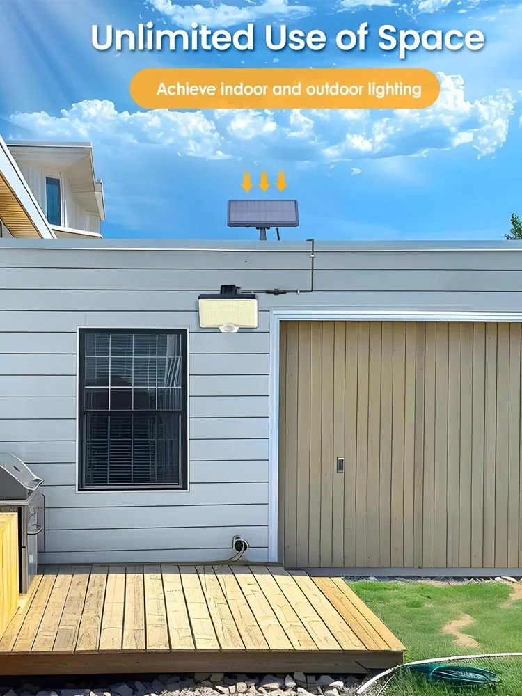 Description Picture 4 of item2024 New Outdoor Motion Sensor Floodlight with Remote Control IP65 Waterproof Garage Light Solar Lights Garden Light