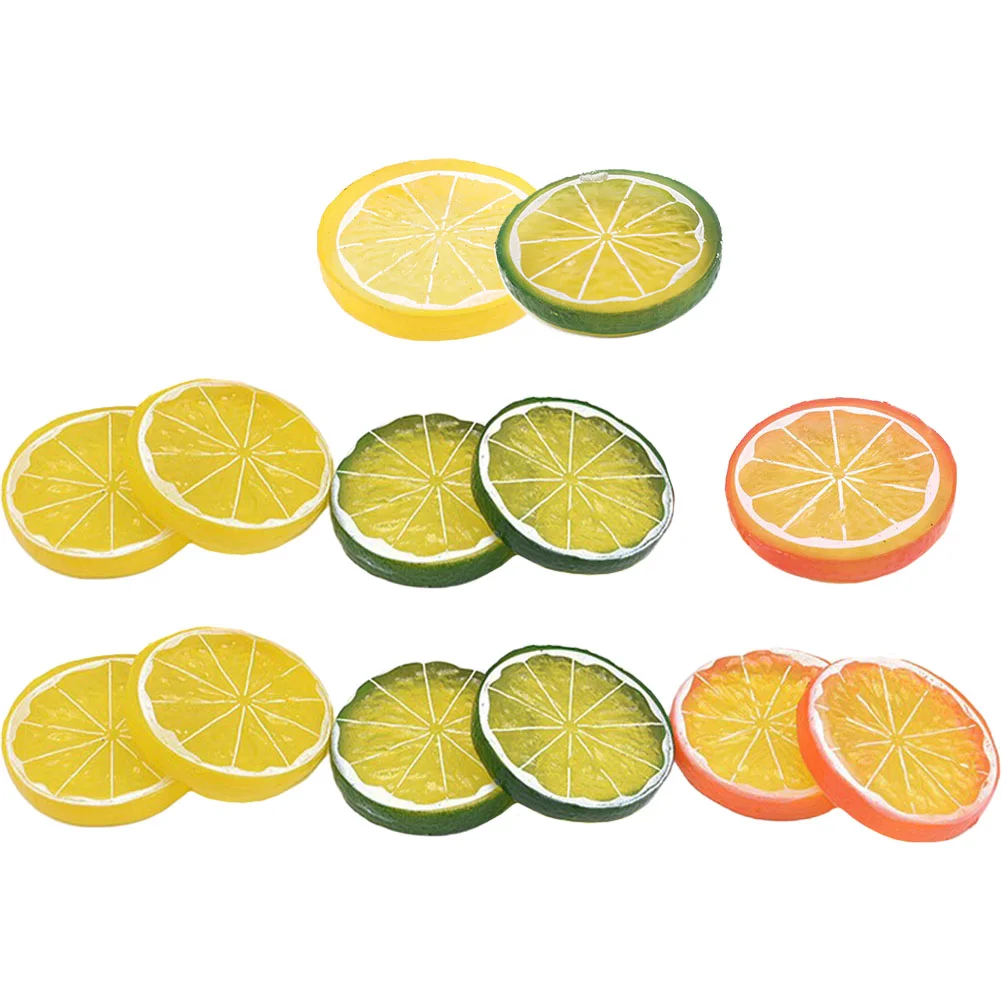 13 Pcs Imitation Lemon Slice Fake Lemons Slices Kitchen Photography Props Fruit artificial fruits and vegetables