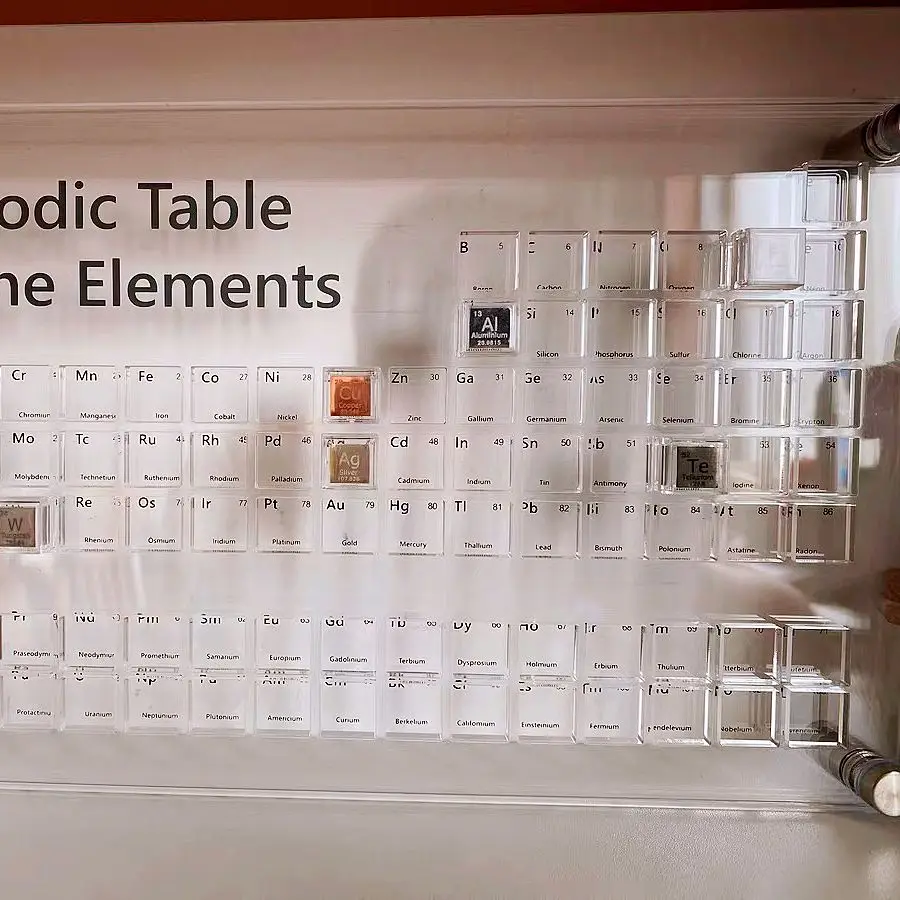 Acrylic Periodic Table of Elements Show Board Chemical Elements Cubic Souvenirs Display Shelf Teacher Teaching Aid