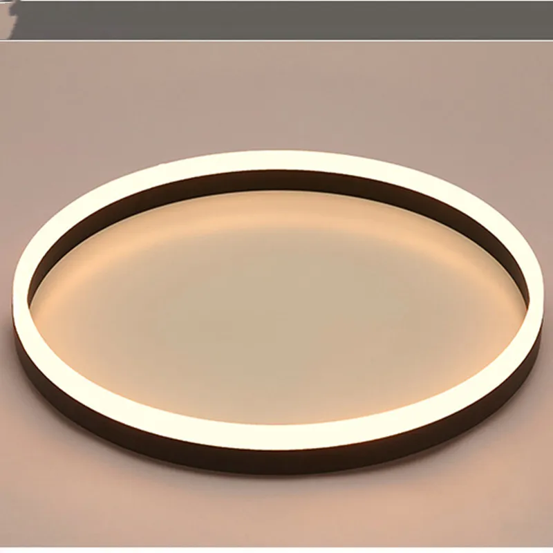 

Round Ring Modern Style Led Ceiling Lamp For Living Room Dining Room Bedroom Kitchen Aisle Black Simple Design Chandelier Light