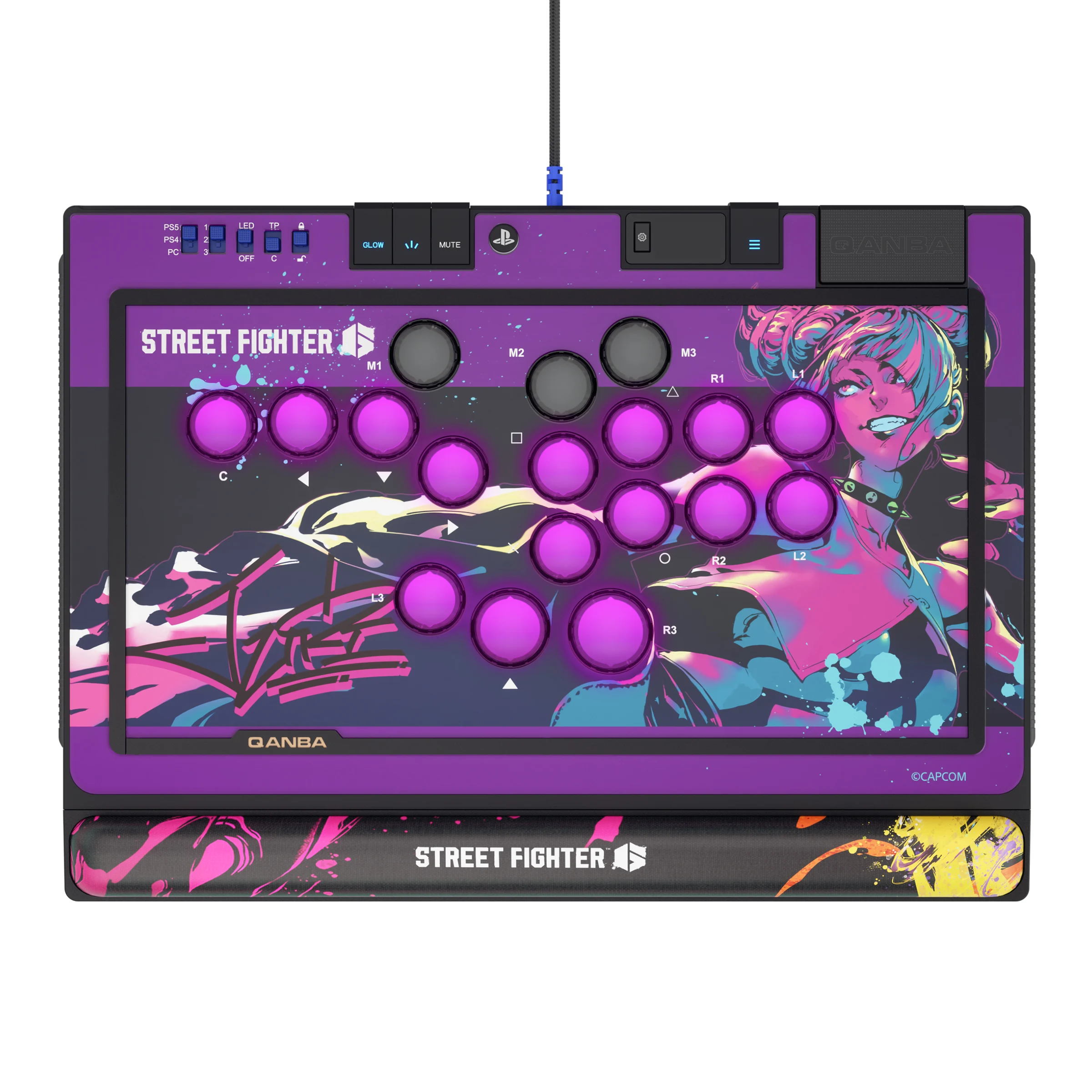 QANBA SAPPHIRE S1 레버리스 아케이드 컨트롤러 CAPCOM 스트리트 파이터 줄리 아케이드 게임 파이트스틱 (PC/PS4/PS5 호환)