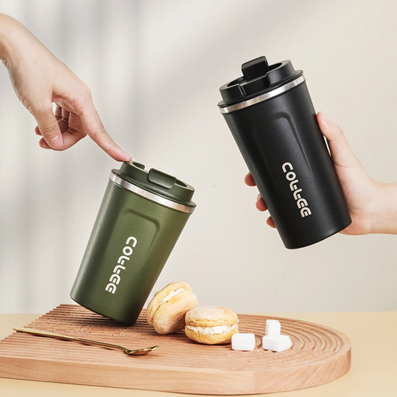 380/500ML Coffee Mug Thermos Flask Thickened Leakproof Large Capacity Car  Thermos Mug Travel Thermosmug For Gifts Vacuum Flask