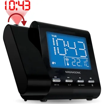 Projection Alarm Clock Radio with Dual Alarm Auto Time Set Temperature Display 2