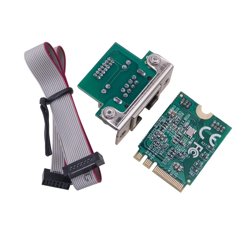 M.2 A+E 키 2.5Gb 이더넷 LAN 카드 M2 A/E-RJ45 COM 포트 네트워크 어댑터 RTL8125BG 칩 2.5G/1G/100Mbps 기가비트 네트워크 카드