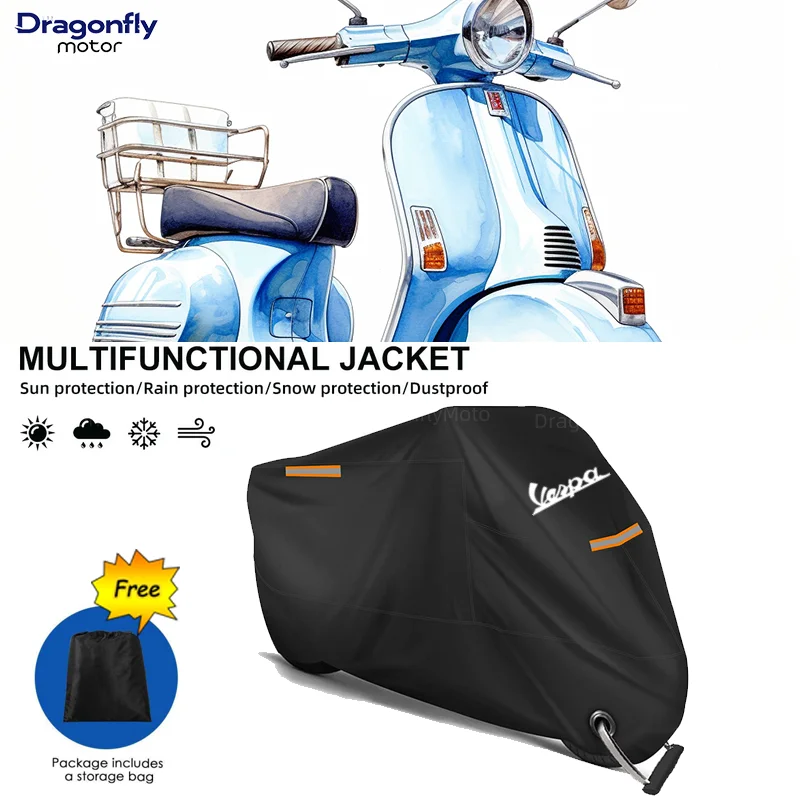 

For Vespa LX LXV Sprint GTS GTV 50 150 250 300 300ie Motorcycle Cover Outdoor Waterproof Uv Protector Dustproof Rain Covers