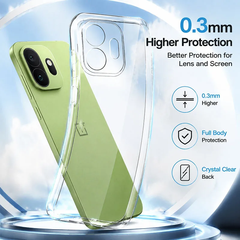 Ultra-Slim Transparent Shockproof Phone Case - Flexible & Durable TPU Back Cover