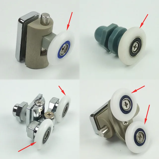 CAASFOOY 8 stuks doucherolen, reserverollen voor douchedeur, diameter 20 mm, voor douchedeur, schuifdeur, wielen, lopen (met schroef