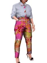 Spring Fall African Shirt  Pant Sets Woman Wax Print Cotton Plus Size Clothes WY8335 